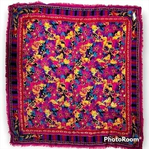 BAAR & BEARDS Pink Floral Wool Scarf